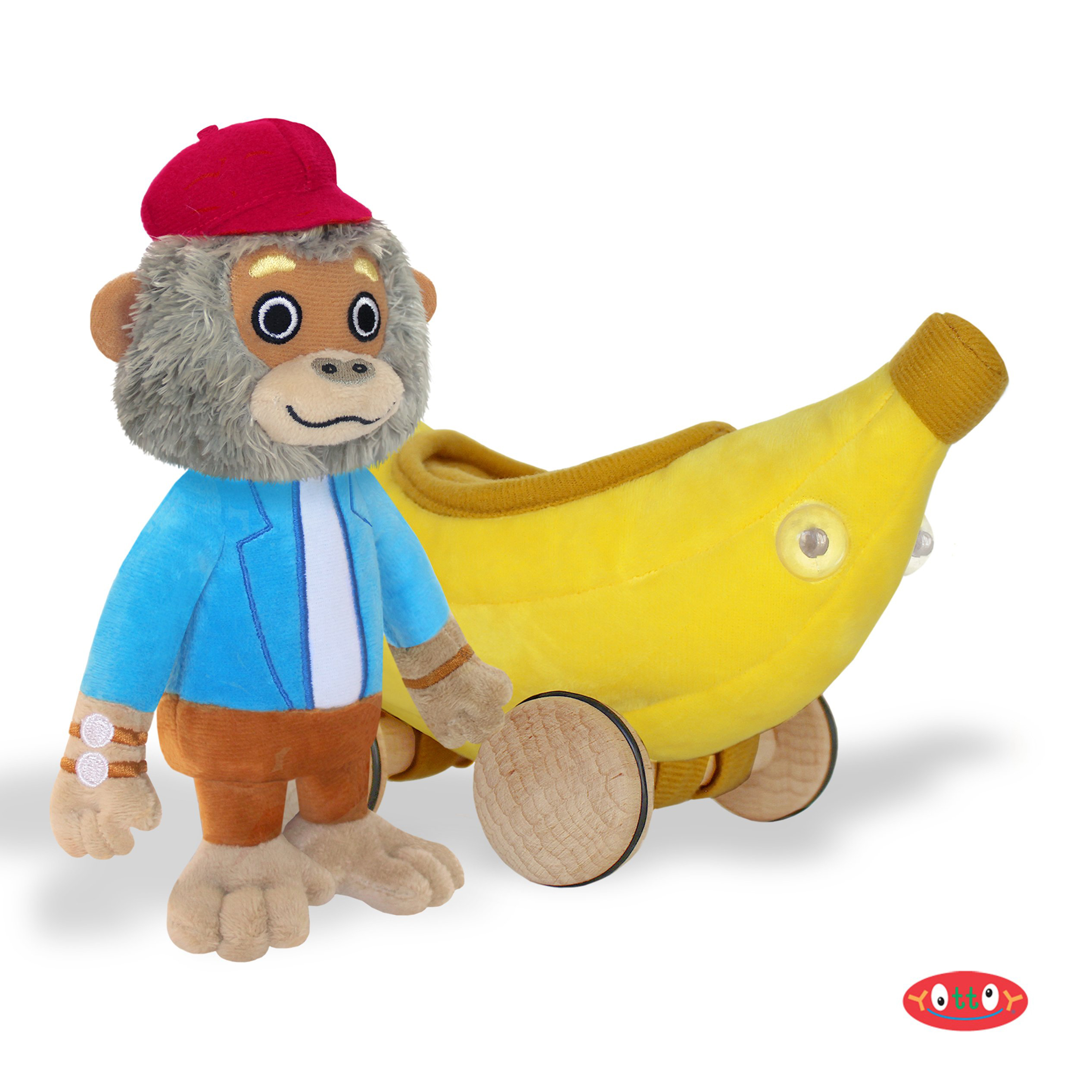 Bananas Gorilla soft toy with car 1