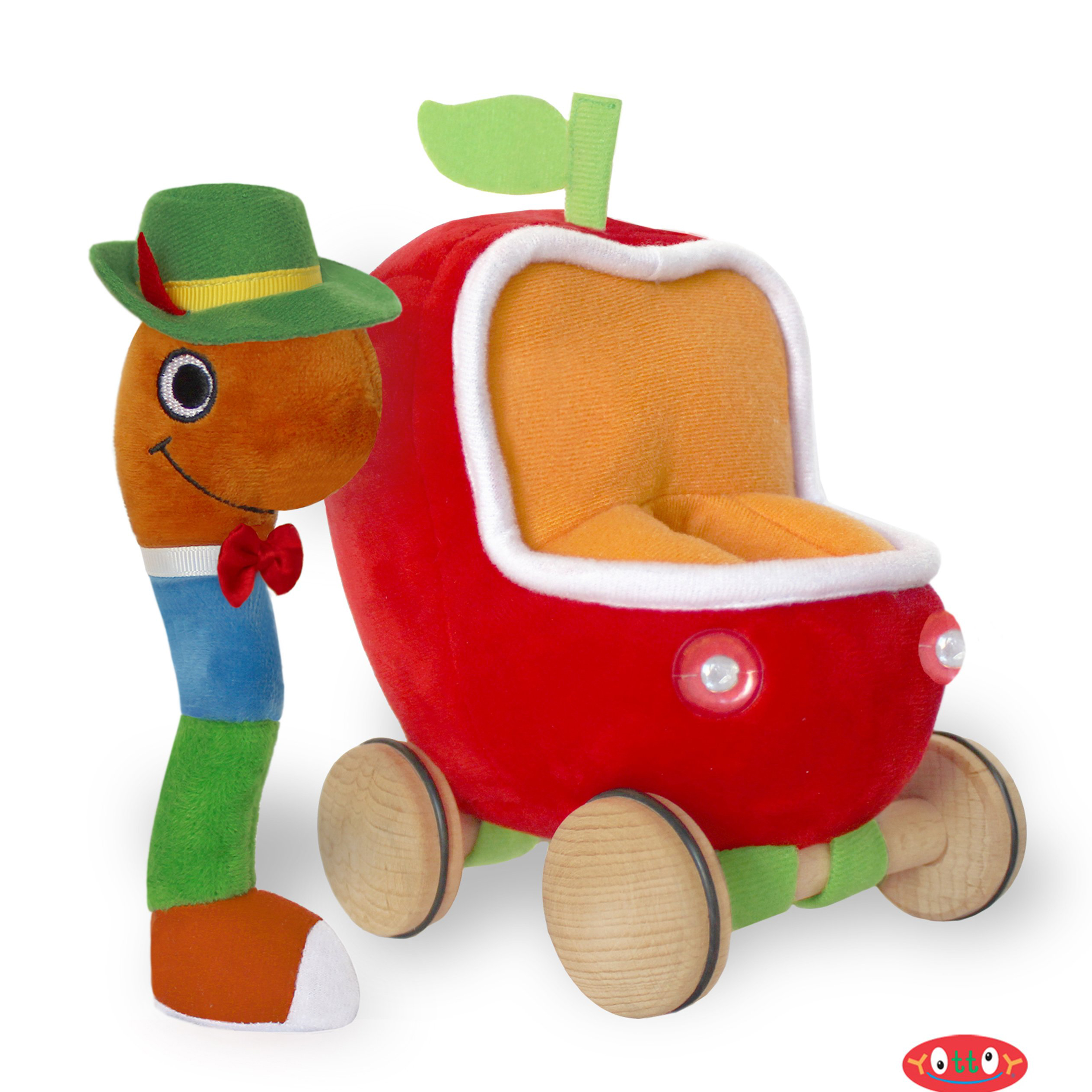 Lowly Worm soft toy and Apple car 2