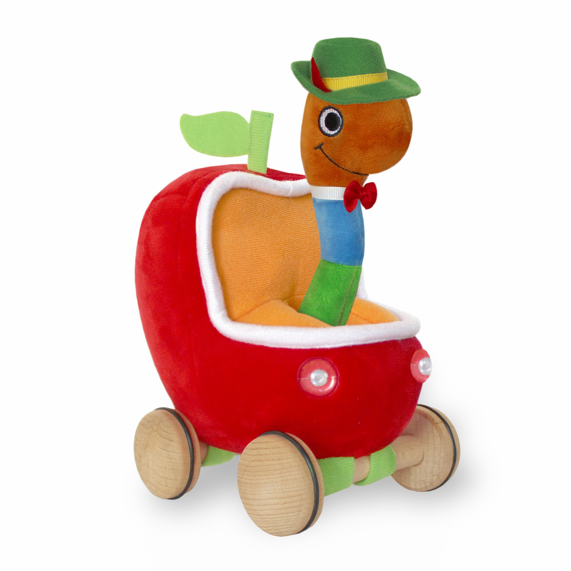 Lowly Worm soft toy and Apple car 1