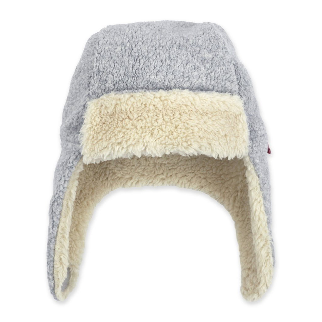 Heather Gray Furry Fleece Trapper Hat 2